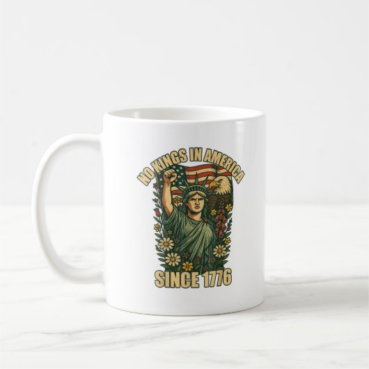No Kings In America Statue Of Justice For Immigran Kaffeetasse (Links)