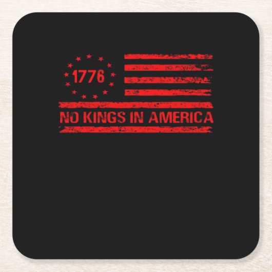 No Kings In America United States Independence Cla Rechteckiger Pappuntersetzer (Vorderseite)