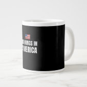 No Kings In America United States Independence Fre Jumbo-Tasse (Vorderseite Rechts)