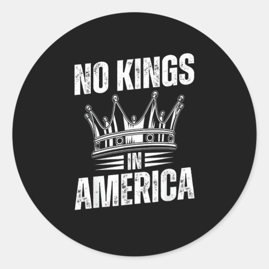No Kings In America United States Independence Vin Runder Aufkleber (Vorderseite)