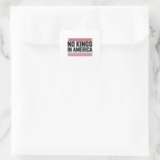 No Kings In America USA Bold Design Quadratischer Aufkleber (Tasche)