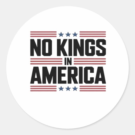 No Kings In America USA Creative Style Runder Aufkleber (Vorderseite)
