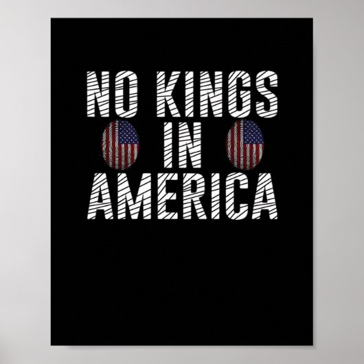 No Kings In America USA Flag Fingerprint Creative Poster (Vorne)