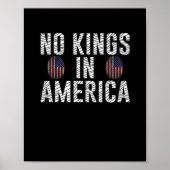 No Kings In America USA Flag Fingerprint Creative Poster (Vorne)