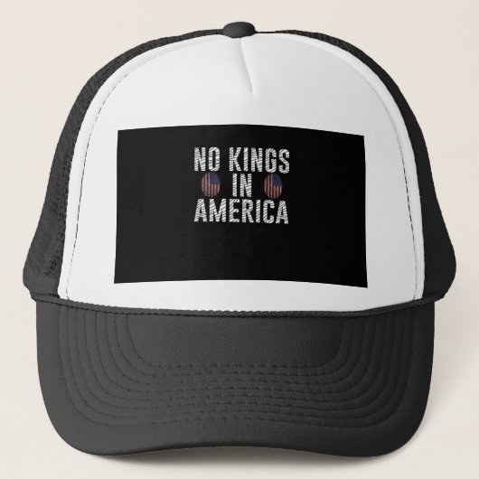 No Kings In America USA Flag Fingerprint Creative Truckerkappe (Vorderseite)