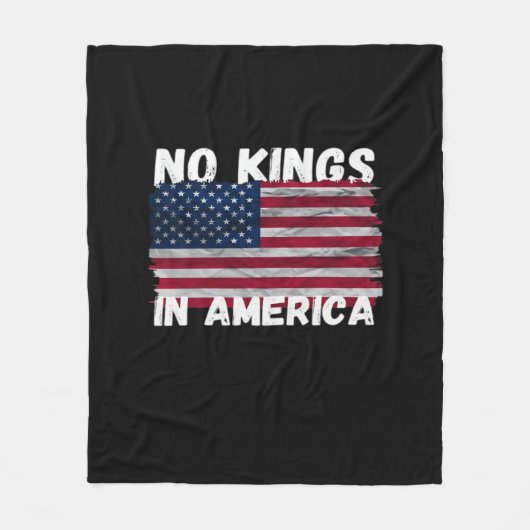 No Kings In America USA Flag Freedom Classic Fleecedecke (Vorderseite)