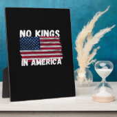 No Kings In America USA Flag Freedom Classic Fotoplatte (Seite)