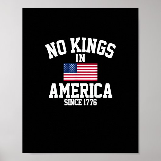 No Kings In America USA Flag Retro Cool Style Poster (Vorne)