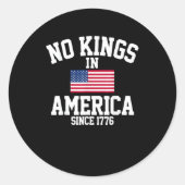 No Kings In America USA Flag Retro Cool Style Runder Aufkleber (Vorderseite)
