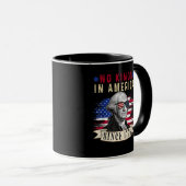 No Kings In America USA Flag Retro Cool Style Tasse (VorderseiteRechts)