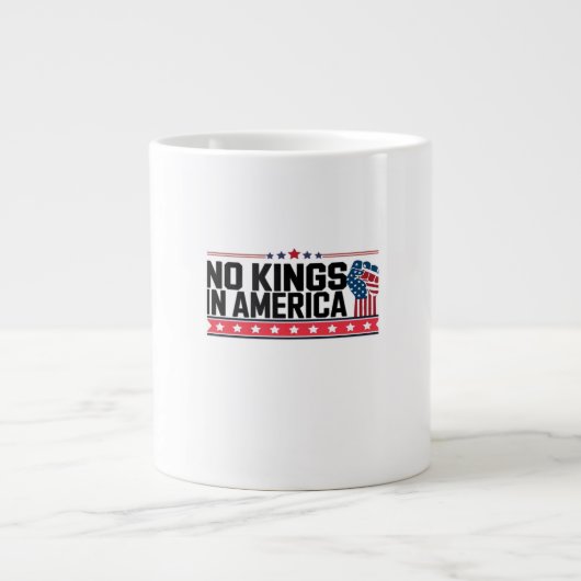 No Kings In America USA Minimal Clean Jumbo-Tasse (Vorderseite)