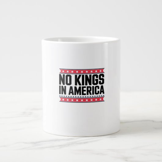 No Kings In America USA Minimal Clean Jumbo-Tasse (Vorderseite)