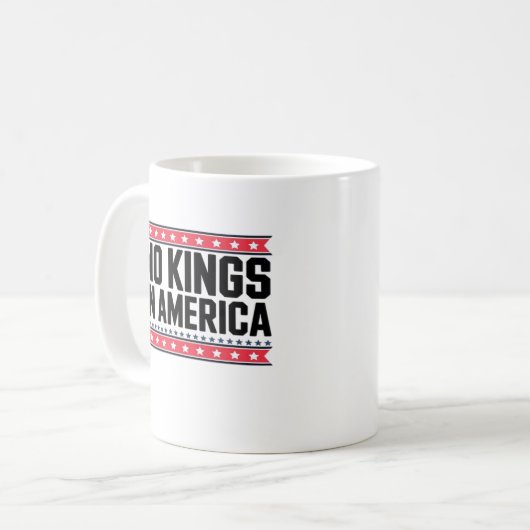 No Kings In America USA Minimal Clean Kaffeetasse (Vorderseite Links)