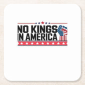 No Kings In America USA Minimal Clean Rechteckiger Pappuntersetzer (Vorderseite)