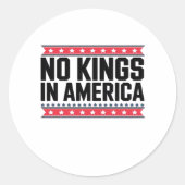 No Kings In America USA Minimal Clean Runder Aufkleber (Vorderseite)