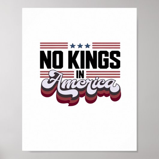 No Kings In America USA Patriotic Design Poster (Vorne)