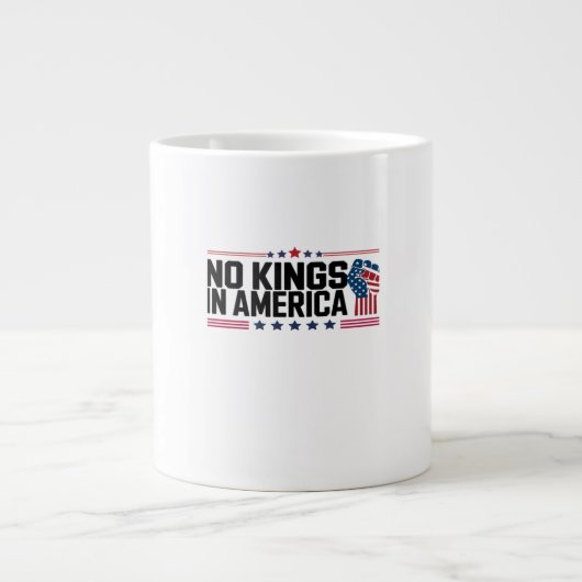 No Kings In America USA Patriotic Style Jumbo-Tasse (Vorderseite)