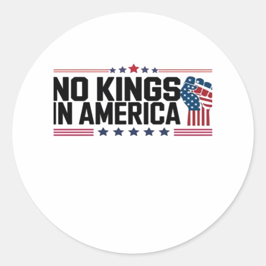 No Kings In America USA Patriotic Style Runder Aufkleber (Vorderseite)