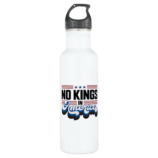 No Kings In America USA Retro Classic Edelstahlflasche (Vorderseite)