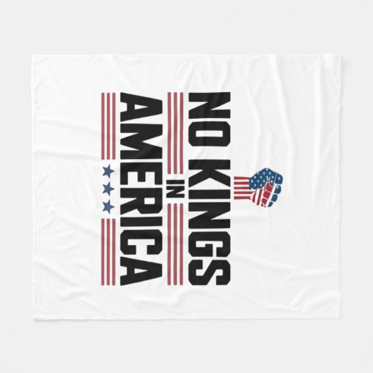 No Kings In America USA Retro Classic Fleecedecke (Vorderseite (Horizontal))