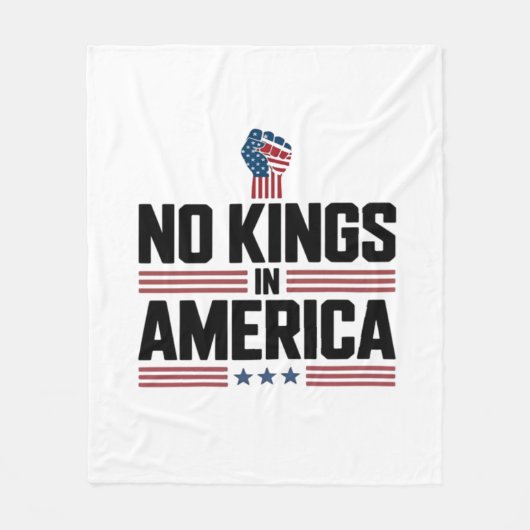 No Kings In America USA Retro Classic Fleecedecke (Vorderseite)