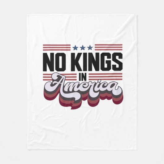No Kings In America USA Retro Classic Fleecedecke (Vorderseite)