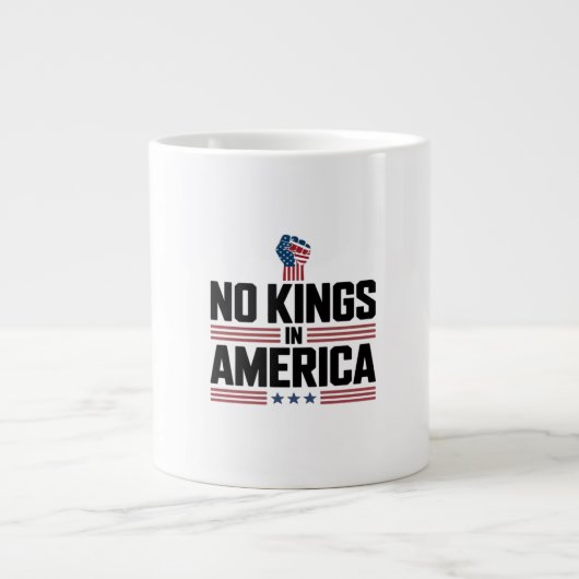 No Kings In America USA Retro Classic Jumbo-Tasse (Vorderseite)