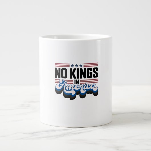 No Kings In America USA Retro Classic Jumbo-Tasse (Vorderseite)