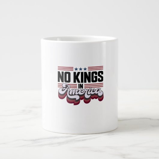 No Kings In America USA Retro Classic Jumbo-Tasse (Vorderseite)