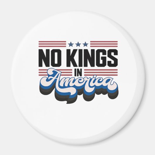 No Kings In America USA Retro Classic Magnet (Vorne)