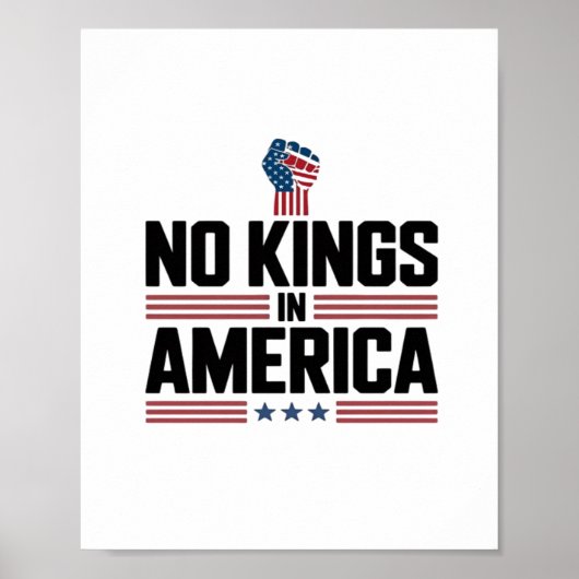 No Kings In America USA Retro Classic Poster (Vorne)