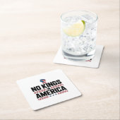 No Kings In America USA Retro Classic Rechteckiger Pappuntersetzer (Vor Ort)