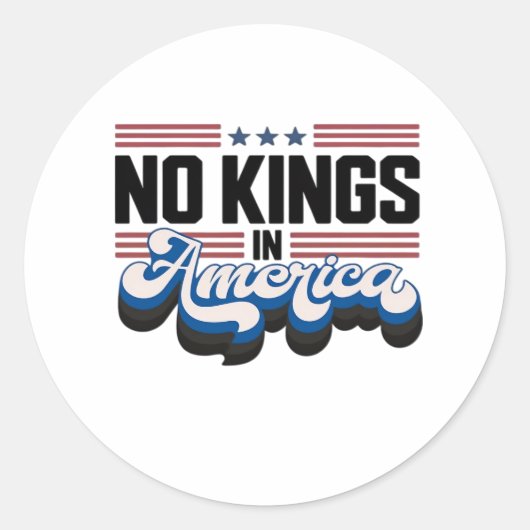 No Kings In America USA Retro Classic Runder Aufkleber (Vorderseite)