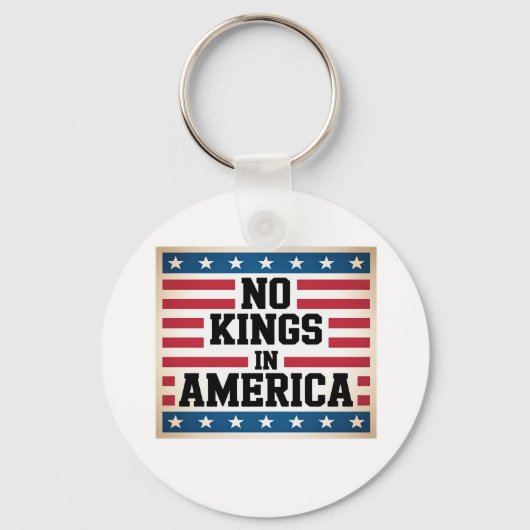 No Kings In America USA Vintage Graphic Schlüsselanhänger (Vorderseite)