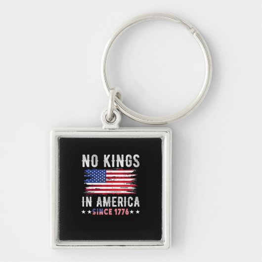 No Kings In America Vintage Patriotic Independence Schlüsselanhänger (Vorne)