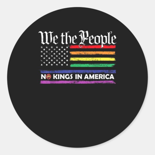 No Kings In America We The People Creative Design Runder Aufkleber (Vorderseite)