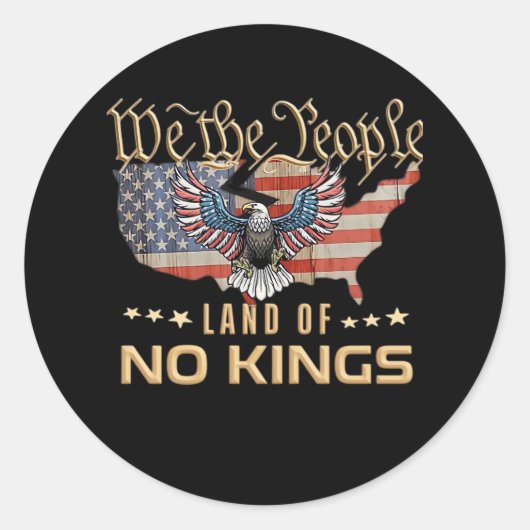 No Kings In America We The People Creative Style Runder Aufkleber (Vorderseite)