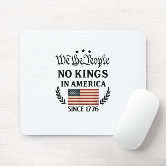 No Kings In America We The People Retro Classic Mousepad (Mit Mouse)
