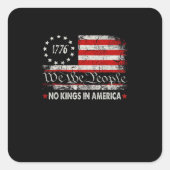 No Kings In America We The People Retro Cool Quadratischer Aufkleber (Vorderseite)