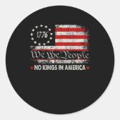 No Kings In America We The People Retro Cool Runder Aufkleber (Vorderseite)
