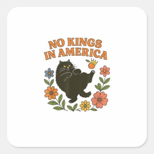 No Kings In America We The People Retro For Girl C Quadratischer Aufkleber (Vorderseite)