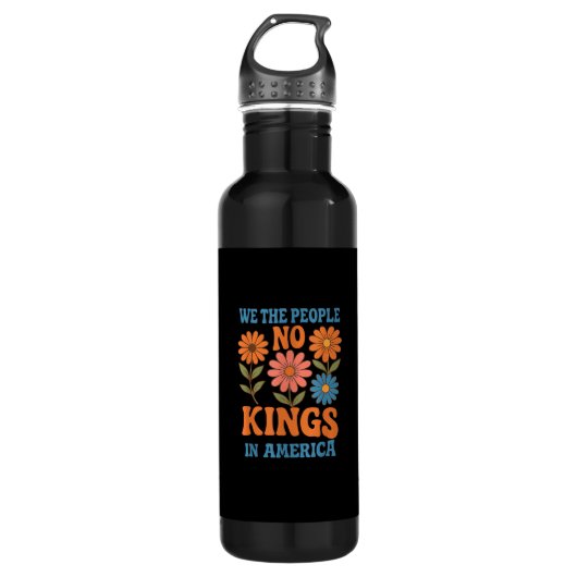 No Kings In America We The People Retro Lovers Edelstahlflasche (Vorderseite)