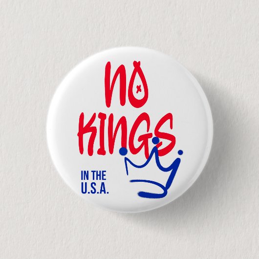 No Kings in the U.S.A. Button - Red & Blue Bold (Vorderseite)
