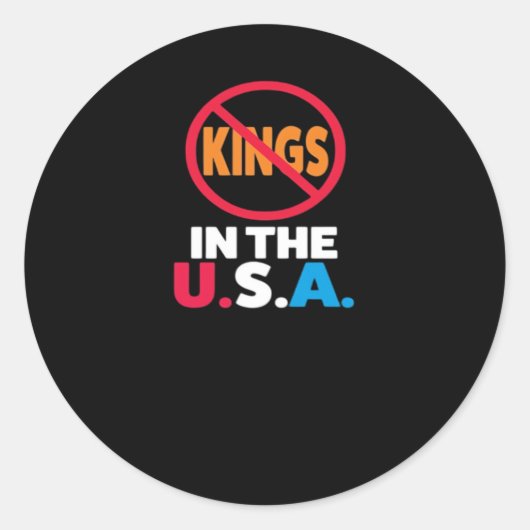 No Kings In The USA Runder Aufkleber (Vorderseite)