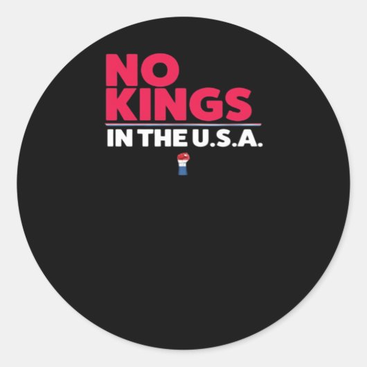 No Kings In The USA Trendy Graphic Runder Aufkleber (Vorderseite)