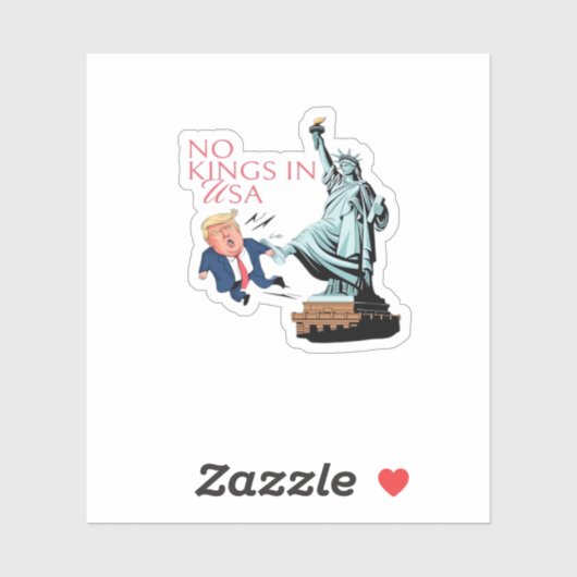 No Kings In USA Statue Of Kicking Out Fump Classic Aufkleber (Blatt)