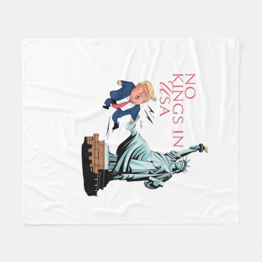 No Kings In USA Statue Of Kicking Out Fump Classic Fleecedecke (Vorderseite (Horizontal))