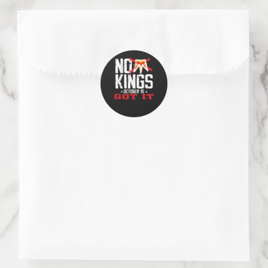 No Kings It Classic Minimal Design Runder Aufkleber (Tasche)