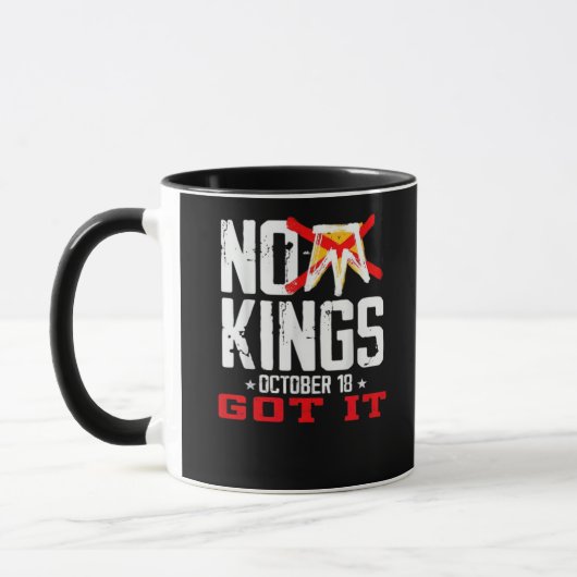No Kings It Classic Minimal Design Tasse (Links)