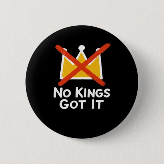 No Kings It - Trotzig gegenüber dem Volk Antityran Button (Vorderseite)